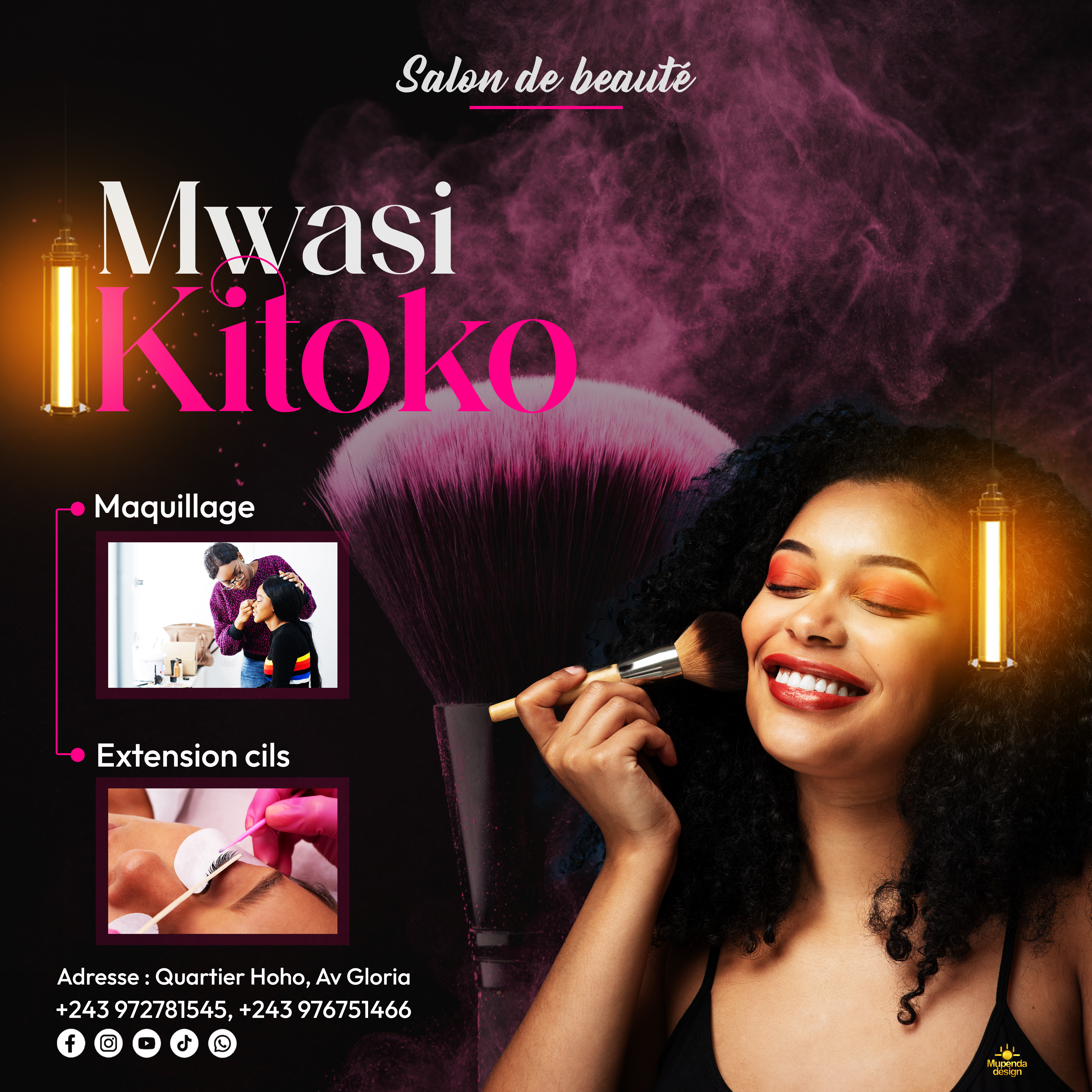 Affiche Publicitaire Pour le salon de beauté Mwasi Kitoko